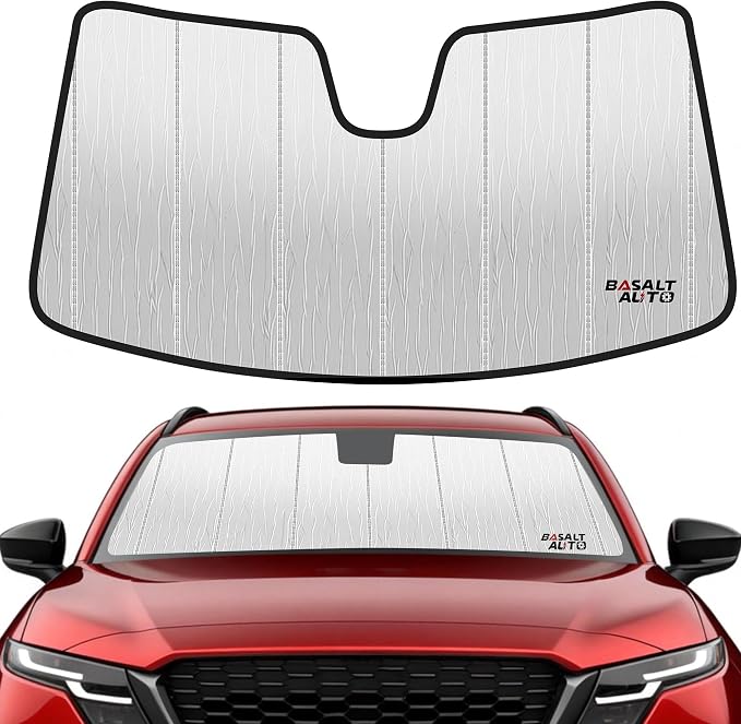 2017-2025 CX-5 Windshield Sun Shade Compatible for 2017-2025 Mazda CX-5 Silver Reflective Foldable Front Sun Visor Sunshade Protector with Storage Bag Keep Interior Cool by BasaltAuto
