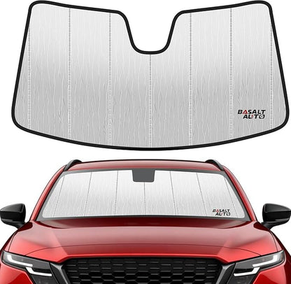 2017-2025 CX-5 Windshield Sun Shade Compatible for 2017-2025 Mazda CX-5 Silver Reflective Foldable Front Sun Visor Sunshade Protector with Storage Bag Keep Interior Cool by BasaltAuto