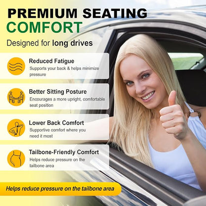 kingphenix 3-Piece Memory Foam Car Seat Cushion Set for Driving Comfort | 2 Front Seat Cushions and 1 Rear Bench Pad, 1.2-Inch Memory Foam, Non-Slip Bottom for Sedan, SUV, Truck and Van, Brown - Image 2