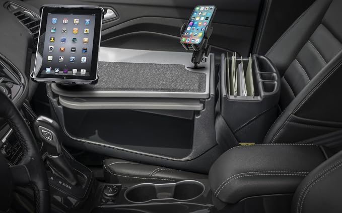 AutoExec AE-GMCD-PM-TAB-GT GripMaster Car Desk for Your Vehicle Workstation and Mobile Office, Grey with Phone Mount and Tablet Mount | Vehicle Workstation, Mobile Office, Phone Mount, Tablet Mount - Image 2