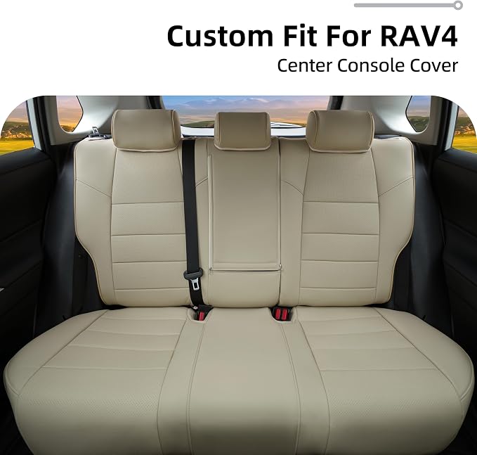 Lolcar RAV4 Seat Covers Custom Fit for Toyota RAV4 2019 2020 2021 2022 2023 2024 2025 LE,XLE,XLE Premium,Limited,Airbag Compatible,Seat Cover Full Set for SUV, Waterproof Leather（Beige） - Image 7