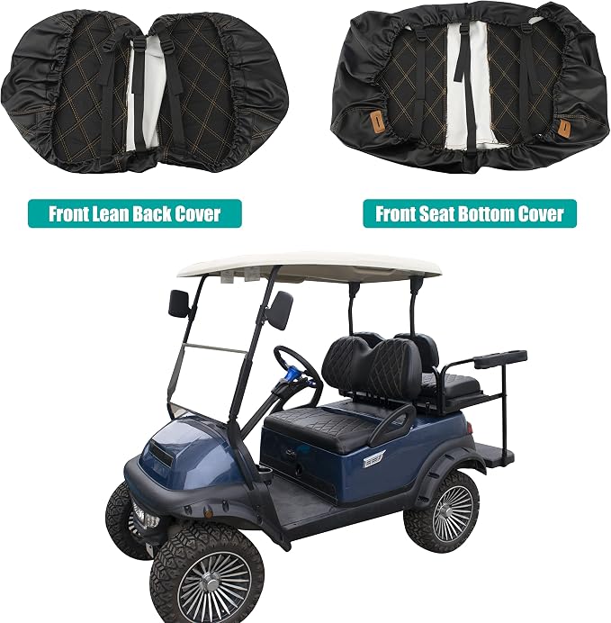 NOKINS Golf Cart Diamond Vinyl Seat Covers Fits Club Car Precedent 2004-UP | OEM Standard Front Seat Cushion,No Nails Required - Image 6