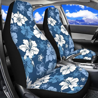 Hawaiian Flowers Front Car Seat Cover 2 Pcs Breathable Car Seat Covers for Front Seats Removable Automotive Accessories Easy Installation Universal Fit for Cars SUVs Sedans - Image 3