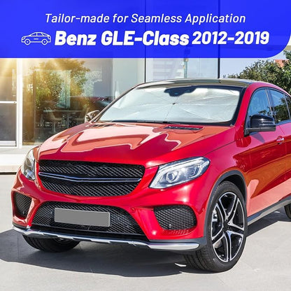 Windshield Sun Shade for Mercedes-Benz GLE-Class 2012-2019, Umbrella Shades | Custom Foldable Front Window Sunshade with 360° Rotating Shaft, Car Shades with UV & Heat Protection - Image 3