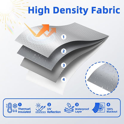 Magnetic Blackout Window Cover, Portable 100% Blackout Curtains for Bedroom | 45" x 58" Blackout Blinds No Drill with Strong Magnets, Temporary Blackout Shades for Windows Film RV Travel Skylight - White - Image 4