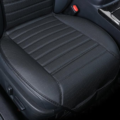 Universal Car Seat Cover PU Leather Car Seat Cushion Driver Seat Cover with Backrest- Car Front Seat Protector Fits 95% of Vehicles-1 Piece (Black-B) - Image 9