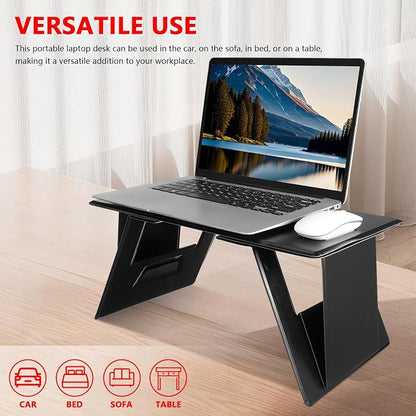 SEWACC Foldable Lap Desk with Adjustable Angles, Bed Table for Laptop and Writing, Car Table Tray for Travel and Home Use - Image 6