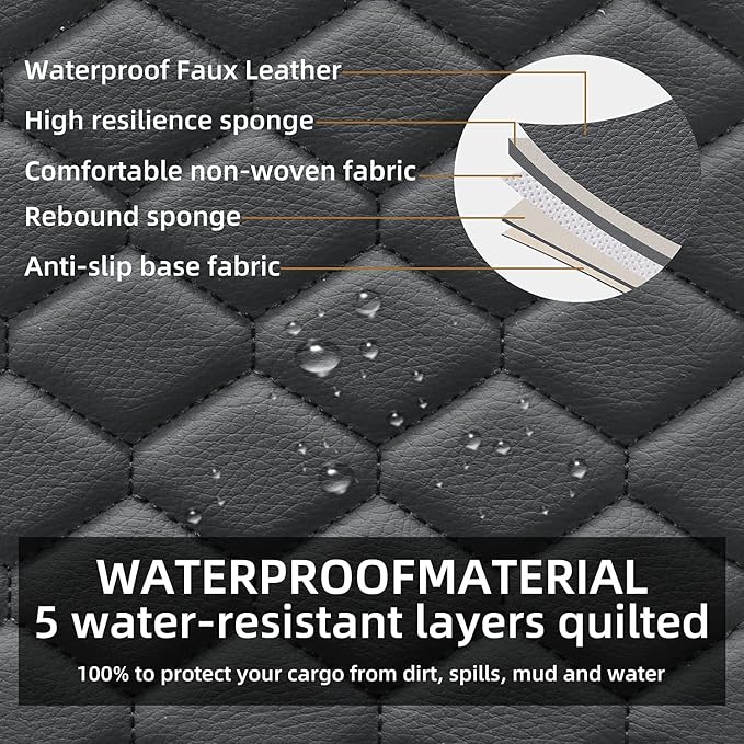 Elantrip Front Seat Covers 2PC Waterproof Faux Leather for Cars SUV Black | Soft faux leather helps protect front seats from spills, wear, and daily mess while giving your interior a cleaner look. - Image 2