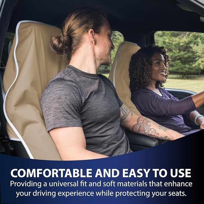 DriSeats Waterproof Car Seat Towel Cover for Runners, Post Workout, Tan - Image 7