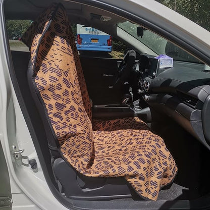 Car Seat Cover Protector Front Seats,for Gym Workout,Running,Swimming,Beach and Hiking,Waterproof Sweat Towel Bucket Seat Covers for Cars SUV Trucks (Leopard, 1Pcs) - Image 6