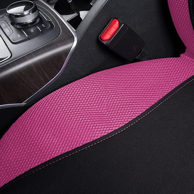 Flying Banner Butterfly car seat Covers ful Set Fashion Universal Lady Woman Female Rear Bench Split Colorized (2 Fronts, Pink) - Image 7