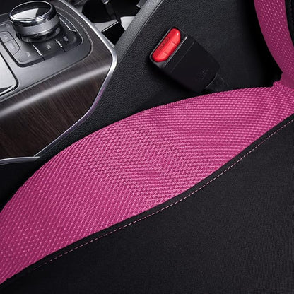 Flying Banner Butterfly car seat Covers ful Set Fashion Universal Lady Woman Female Rear Bench Split Colorized (2 Fronts, Pink) - Image 7
