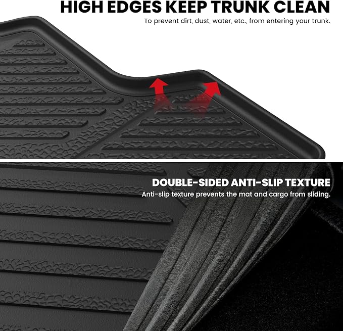 LASFIT All Weather Cargo Mats for Honda Civic 2017-2021 - Hatchback | Full Surround TPE Mats, Tall Walls, 3D Custom Fit, Non-Slip, Easy Clean, Tool-Free Install, Vehicle-Specific Accessories - Image 3