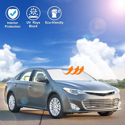 Windshield Sun Shade for 2013-2018 Toyota Avalon Accessories | Full covered for windshield, Foldable & Durable, Block UV Rays, Reduce Heat, Easy to install, Keep Car Cooler - Image 5