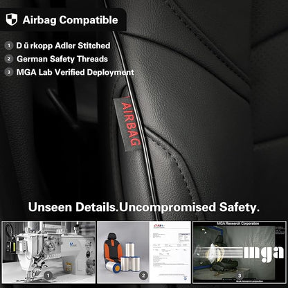 EKR Rav4 Seat Covers Custom Fit for Toyota Rav4 (Hybrid) SE/XSE 2026, Car Seat Cover Full Set for SUV,Factory-Style Interior Upgrade, Easy-Wipe Protection,Faux Leather(Black) - Image 2