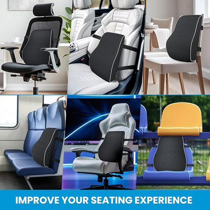 Lumbar Support Pillow for Office Chair,Mothers Day Gifts for Mom, Back Support Pillow for Car, Office Supplies, Chair Cushions, Back Pain Relief Improve Posture, Mesh Cover Double Adjustable Straps - Image 7