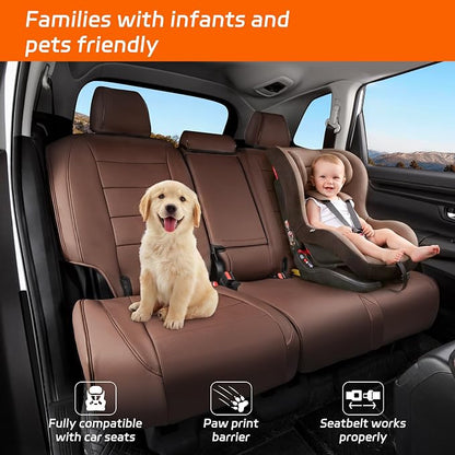 Ranaya Custom Fit Lexus Seat Covers for Lexus GX460 2012–2023 | for Base,Premium,Luxury,6-Passenger Full Set,(2nd Row Captain Chairs),Waterproof Leatherette, Pet & Kid Friendly,Brown - Image 9