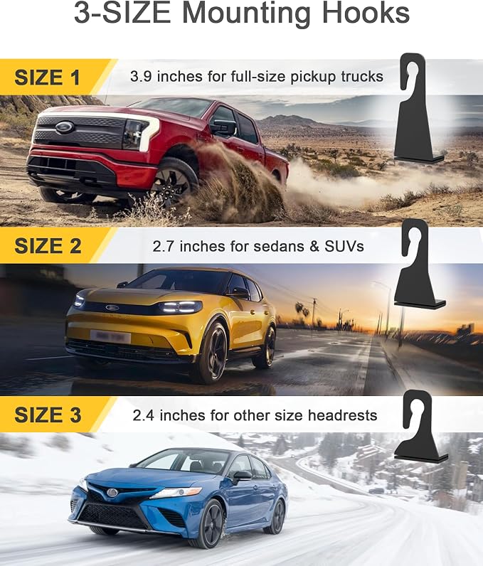 Headrest Cup Holder for Back Seat, Stable Spill-Resistant Drink Holder with Hooks for Bags, Fits 50oz Bottles, Compatible with Sedans, SUVs, and Trucks 2 Pack - Image 5