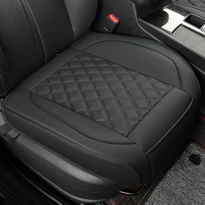 2 Pack Leather Front Car Seat Covers,Bottom Seat Covers for Cars,Driver Car Seat Cushion Cover,Luxury Seat Protectors,Waterproof,Full Wrap,for Most Vehicles,Sedan,Truck,SUV(Black) - Image 7