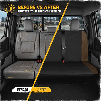 CAT MeshFlex Seat Covers Full Set for Full-Size Pickup Trucks Only - Brown | Front Bucket Seat Covers & 60/40 Split Rear Bench Protector – Interior Accessories For F-150, Silverado, Ram, Sierra & Tundra - Image 8