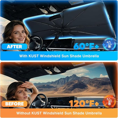 KUST Sun Shade Umbrella for Honda Odyssey 2011-2017 | Custom Fit Windshield Sunshade | Foldable Sunshade with Bendable Handle | Blocks Heat & UV Scratch Resistant Keep Your Car Cool Sunshield - Image 3