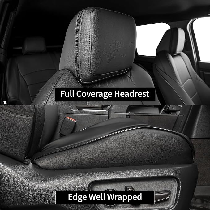 EKR Car Seat Covers Custom Fit for Toyota 4Runner(5 Seats) Full Set | for Toyota 4 Runner 2025-2026 Seat Covers for SUV,Full Wrap,Airbag Compatible,Waterproof Pet-resistant,Faux Leather(Black) - Image 4