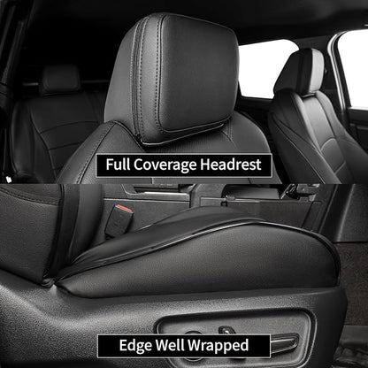 EKR Car Seat Covers Custom Fit for Toyota 4Runner(5 Seats) Full Set | for Toyota 4 Runner 2025-2026 Seat Covers for SUV,Full Wrap,Airbag Compatible,Waterproof Pet-resistant,Faux Leather(Black) - Image 4