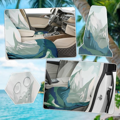 2 Pack Car Seat Towel Covers for Gym, Front Seats, National Nature | Park Sweat Protector for Front Seats Premium Thickened with Elastic Strap Breathable & Quick Dry Machine Washable Running - Image 3