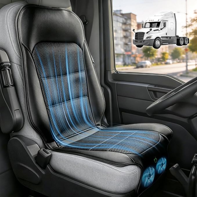 12-24V 3-Speed Cooling Car Seat Cover Front Seat for Cars Suvs, Auto On/Off | Air-Cooled Car Seat Cushion with Weight Sensing, Universal Fit for Summer Truck Office, Non-Slip Breathable 3D Mesh by EnjoyaCoolingSummerInCar