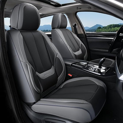 Coverado Car Seat Covers, Seat Covers for Cars, Waterproof Leather Auto Seat Protectors, Leather Car Seat Cushion, Car Interiors Accessories Universal Fit for Most Cars - Image 2