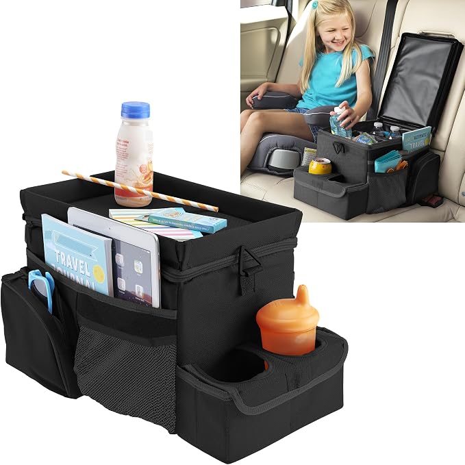 CarHop Car Seat Organizer, Sturdy Car Cooler Organizer with Cup Holders | High Road Middle Seat, Front Seat or Back Seat Car Organizer - Road Trip Cooler for Car with Tray and Large Cup Holders by HighRoad