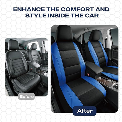 Skechers Seat Covers, Air-Cooled Memory Foam Car Seat Covers Front Seats, Airbag Compatible,Universal Fit for Most Cars, SUVs, Vans and Trucks,Blue - Image 6