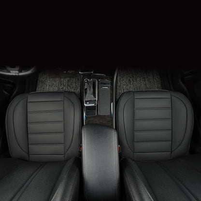 2 Pack Leather Front Car Seat Covers,Bottom Seat Covers for Cars,Driver Car Seat Cover,Luxury Seat Protectors,Waterproof,Full Wrap,for Most Vehicles,Sedan,Truck,SUV(Black) - Image 5