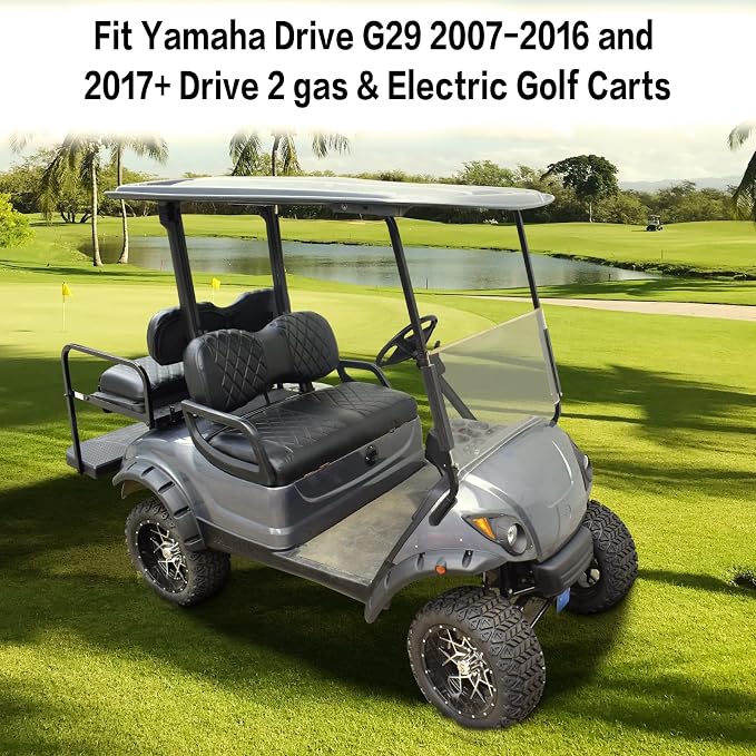 NOKINS Golf Cart Diamond Front Seat Covers for Yamaha Drive G29 & Drive 2 | Durable Vinyl Build；UV Resistant；All-Weather Protection - Image 6