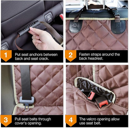 Car Seat Cover Waterproof Back Seat Cover for Kids and Dogs Without Smell Heavy Duty and Nonslip Rear Seat Protector Non Stick Fur Bench Seat Cover for SUV Van Easy to Install Machine Washable - Image 7