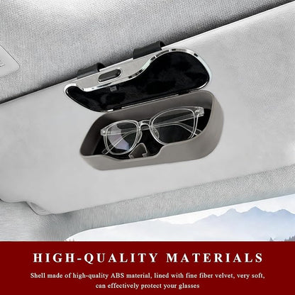 Sunglasses Holder for Car Sun Visor, Shockproof & Dustproof Auto Visor Glasses Storage Case with Clips, Universal Eyeglasses Holder Storage Organizer for SUV Sedan Truck (Gray) - Image 5