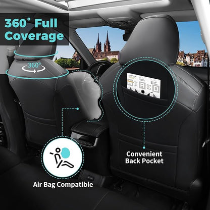 Custom Seat Covers for Toyota Highlander 2020-2024 8 Seats | black grey,faux leather, 2nd row 40/60 split bench, waterproof, breathable, airbag compatible, stain resistant - Image 2