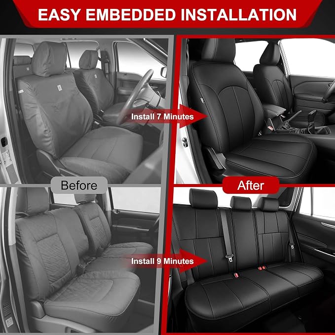 TTX LIGHTING Custom Fit Seat Covers for Subaru Forester 2009-2013 | All-Season Interior Protection with Original Seat Pattern Waterproof Faux Leather Full Set Airbag Compatible - Image 9