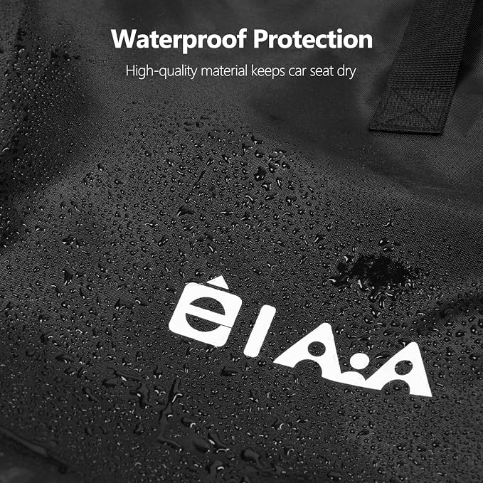 elaia Large Waterproof Car Seat Travel Bag for Airplane with Green Straps | Large capacity waterproof car seat travel bag for airplane with straps. Foldable, durable carseat bag for air travel - Image 6