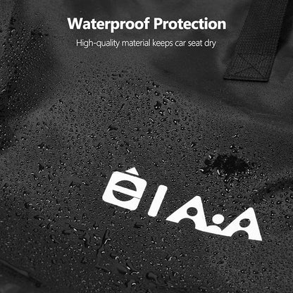 elaia Large Waterproof Car Seat Travel Bag for Airplane with Green Straps | Large capacity waterproof car seat travel bag for airplane with straps. Foldable, durable carseat bag for air travel - Image 6