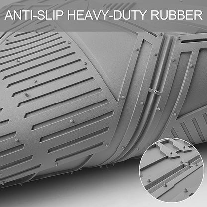 CAR PASS Heavy Duty Rubber Car Mats, Deepdish All Weather Floor Mats for Car Full Set, Universal Automotive Mats Trim to Fit for Sedans SUVs Trucks, Waterproof Anti-Slip Deep Tray 3 Pieces Light Gray - Image 6