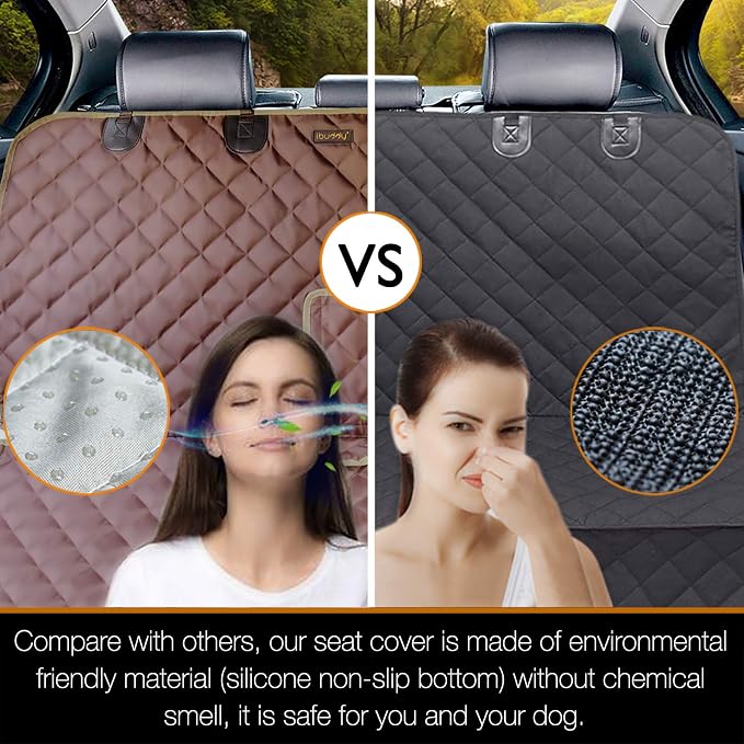 Car Seat Cover Waterproof Back Seat Cover for Kids and Dogs Without Smell Heavy Duty and Nonslip Rear Seat Protector Non Stick Fur Bench Seat Cover for SUV Van Easy to Install Machine Washable - Image 2