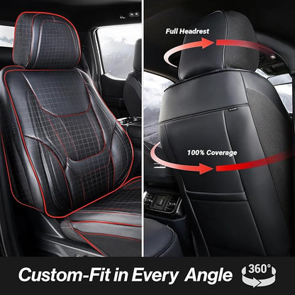 Coverland Premium Car Seat Covers Front Seats Waterproof Interior Protector | Airbag Compatible Non-Slip Seat Cover for Suburban, Tahoe, Yukon, Yukon XL [Black - Size Chart A45] - Image 4