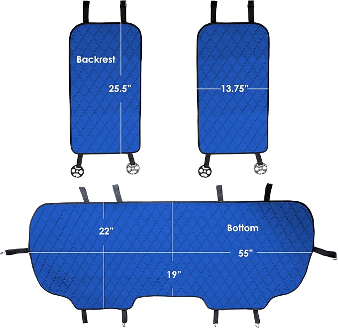 FH Group Car Seat Cushion Neosupreme Automotive Seat Cushions - Universal Fit, Rear Car Seat Cushion, Car Seat Cushions With Non-slip Silicone Backing for SUV, Sedan, Van Rear Set Blue - Image 7