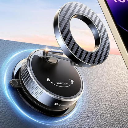 Viccux 2026 Upgraded Vacuum Magnetic Phone Holder for Car, 89LB Suction | 2400GF Strong Magnetic, 360° Adjustable Car Phone Holder for MagSafe, Dashboard Suction Cup Phone Mount for iPhone 17 16 15 by Viccux