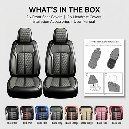 Fit Patriot Seat Covers Custom Fit for Jeep Patriot 2007-2017, Front Pair | Premium Leather Full Coverage Protectors, Waterproof, Breathable, Scratch Resistant, Easy Wipe, Airbag Compatible, Black+Gray - Image 9