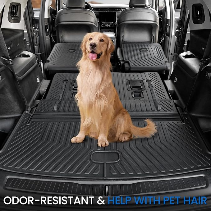 Cargo Mat for Jeep Grand Cherokee L 2021-2026 Accessories | Cargo Liner & Rear Seat Back Protector, All Weather TPE, Non Slip & Odorless & Scratch Proof, Quick Clean - Image 4