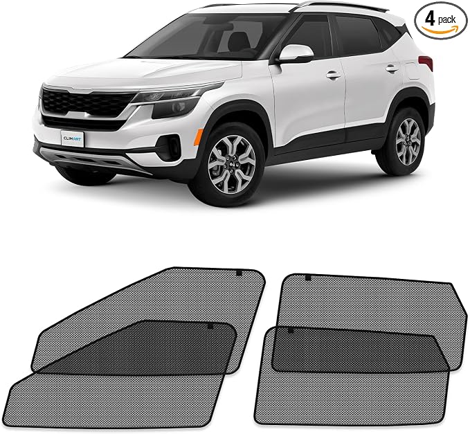 CLIM ART Magnetic Car Window Shades for Kia Seltos 2021-2026 – Custom-Fit Sun Blocker Curtains, Side Window Covers, Essential Car Accessories for Camping, Baby, and Privacy Protection - MS0261 by CLIMART