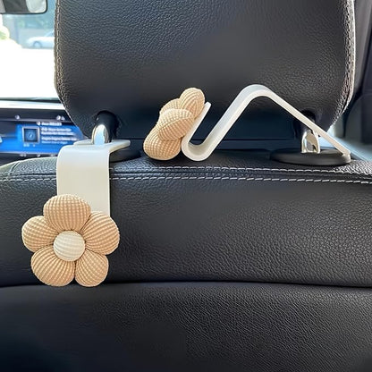 2-Pack Cute Bow Car Purse Hooks, Headrest Hangers, Darkbrown | Cute bow hooks keep purses and bags organized within reach while saving space; fits most car headrests - Image 3