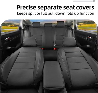 Lolcar Custom Fit Civic Seat Cover Full Set for Honda Civic (Sedan 2022 2023 2024 Touring)&(Sedan 2025-2026 Sport Touring),5-Seats Full Set,Leather Seat Protector (Black) - Image 8
